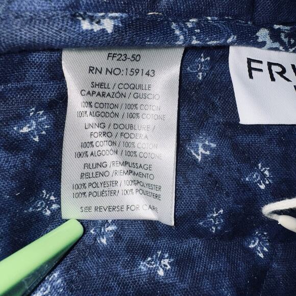 NWT Frnch Small Reversible Quilt Blue Jacket Patchwork Button Pocket Chore Coat - Picture 11 of 12